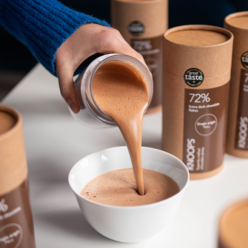 Knoops chocolate drinks at home, hot chocolate or cold chocolate