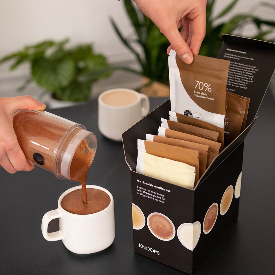 hot chocolate selection box, 10 chocolate flakes in one box