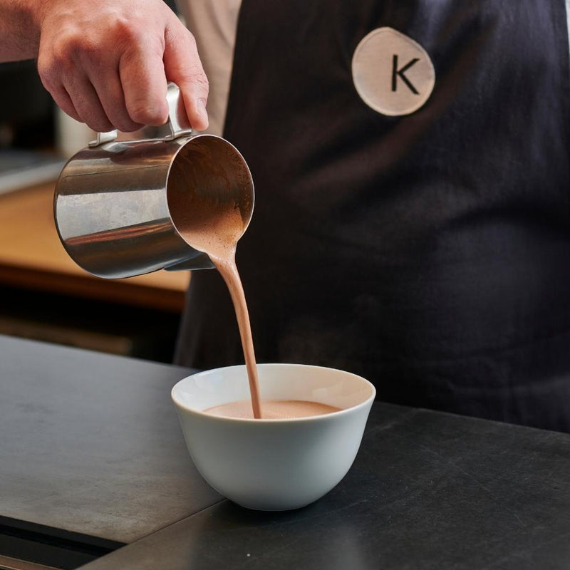 Pouring hot chocolate