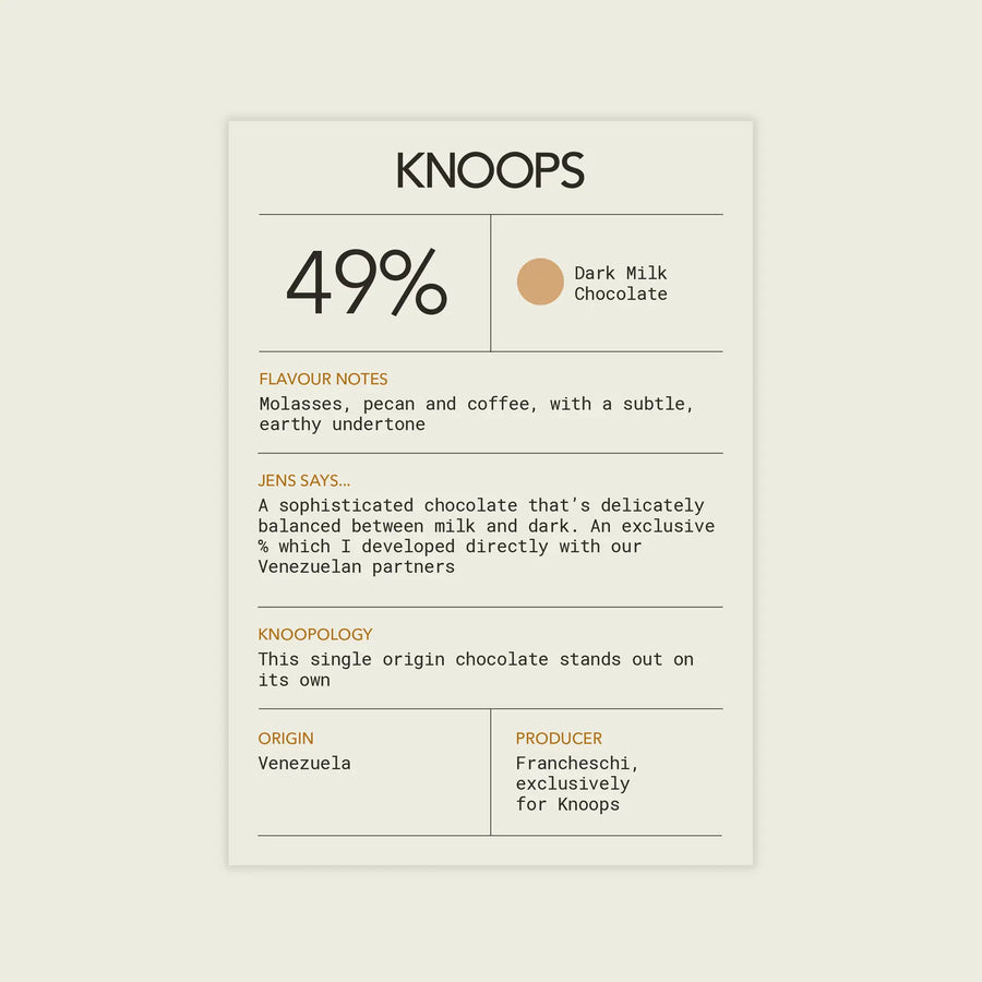 Dark milk hot chocolate flakes | 49% | Venezuela