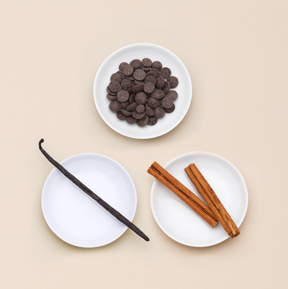 70% vanilla and cinnamon ingredients 