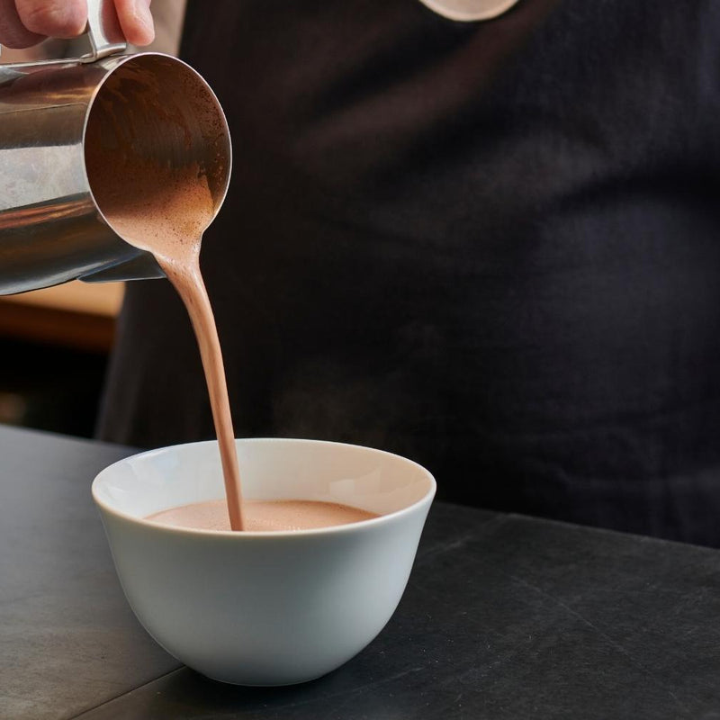 Pouring hot chocolate