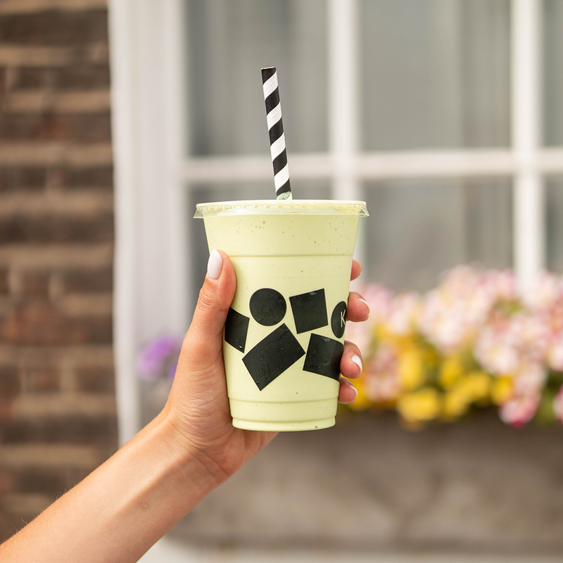 Green matcha white milkshake and iced chocolate